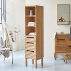 Slats - Högskåp - Teak - Natur