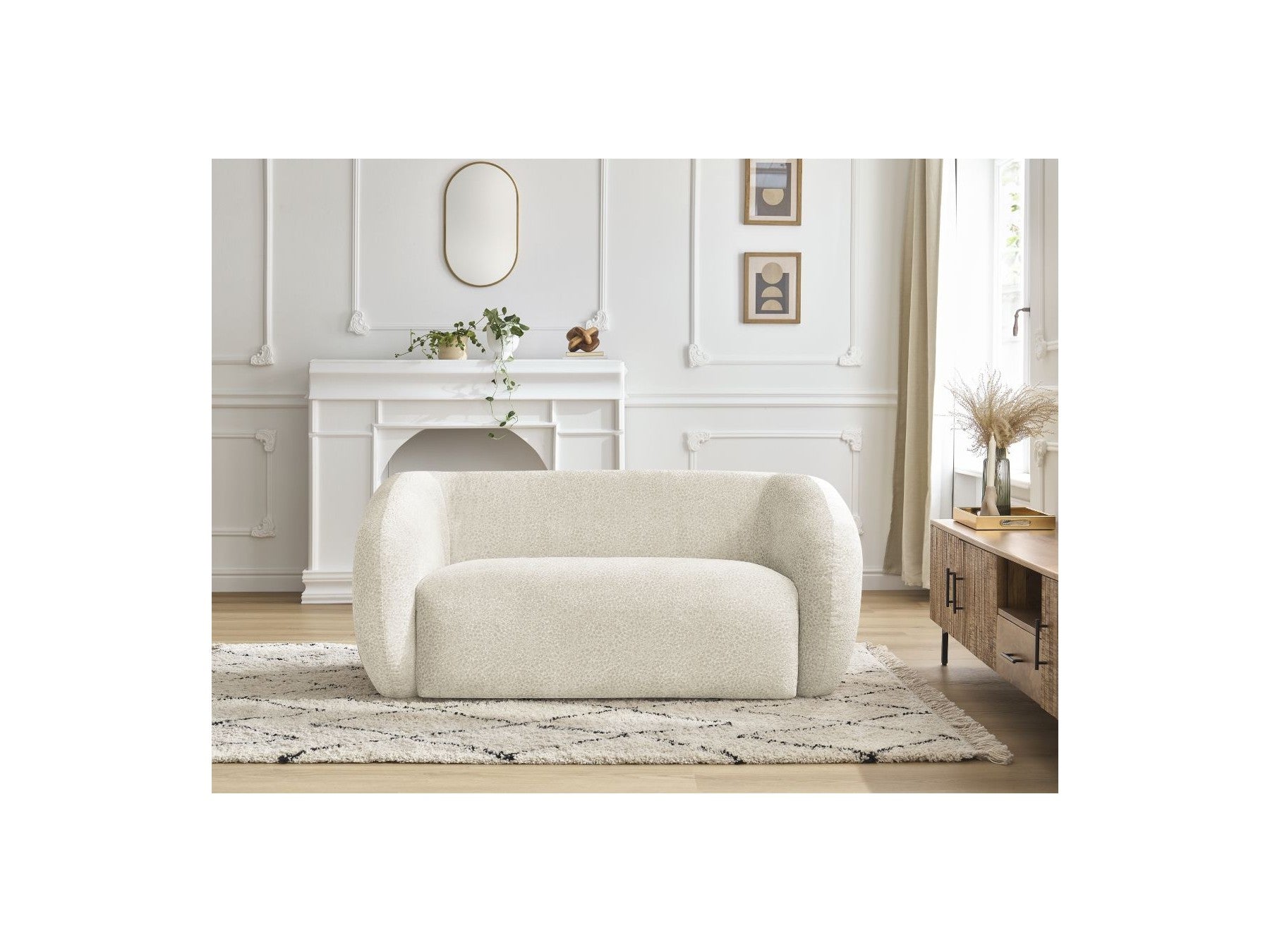 Celine - Fixed Straight 2-Seater Sofa - Textured Fabric