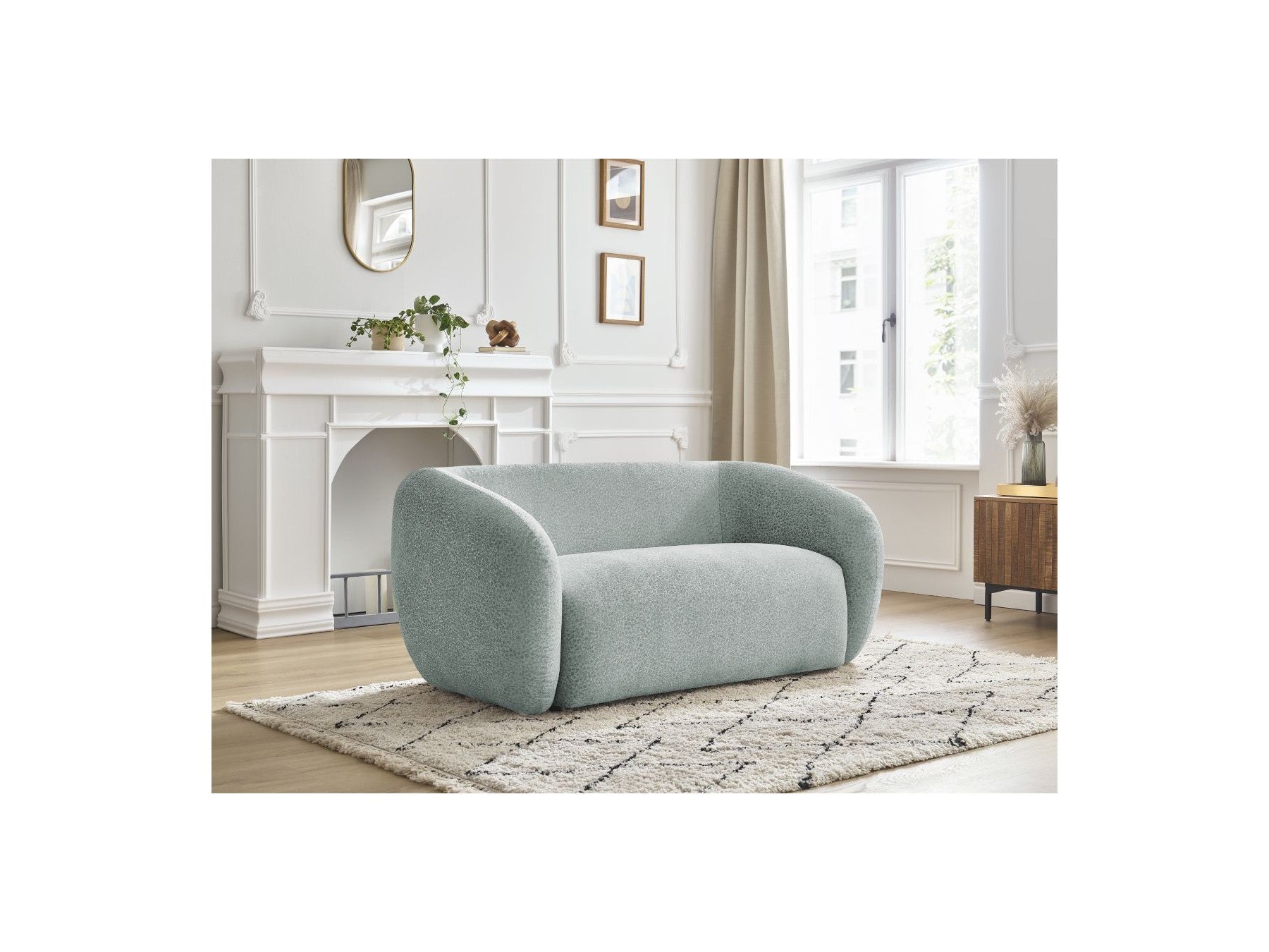 Celine - Fixed Straight 2-Seater Sofa - Textured Fabric