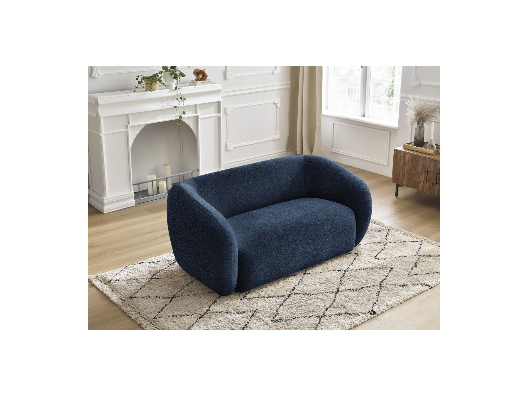 Celine - Fixed Straight 2-Seater Sofa - Textured Fabric