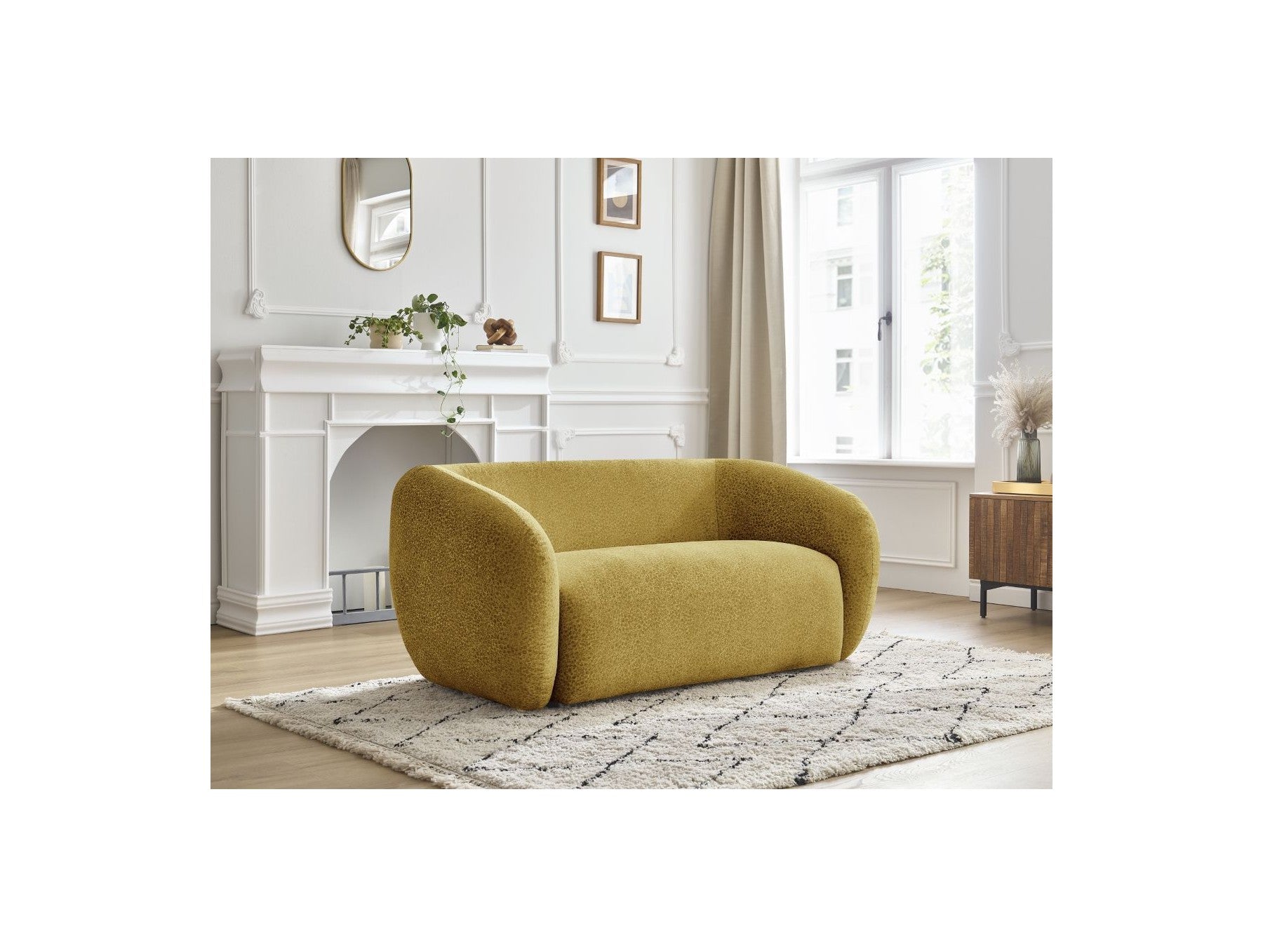 Celine - Fixed Straight 2-Seater Sofa - Textured Fabric