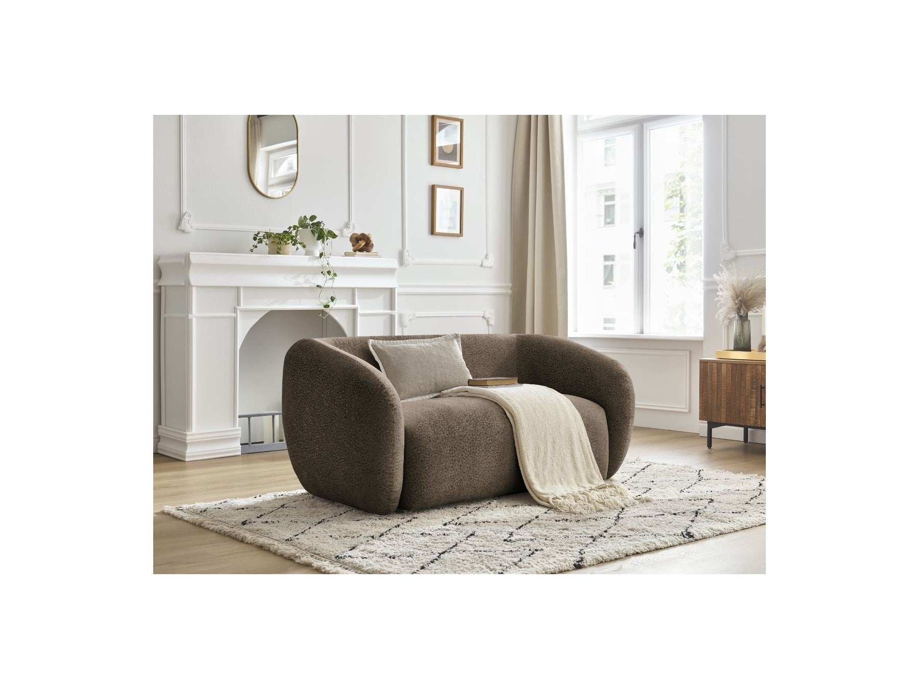 Celine - Fixed Straight 2-Seater Sofa - Textured Fabric