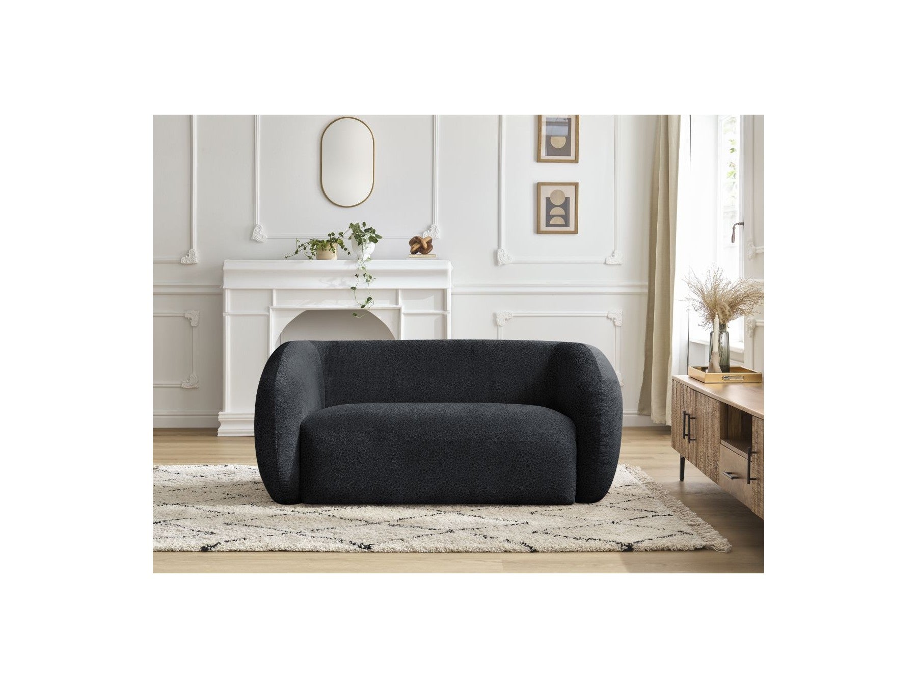Celine - Fixed Straight 2-Seater Sofa - Textured Fabric