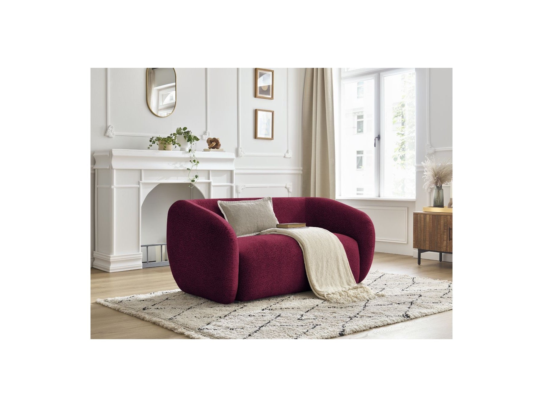 Celine - Fixed Straight 2-Seater Sofa - Textured Fabric