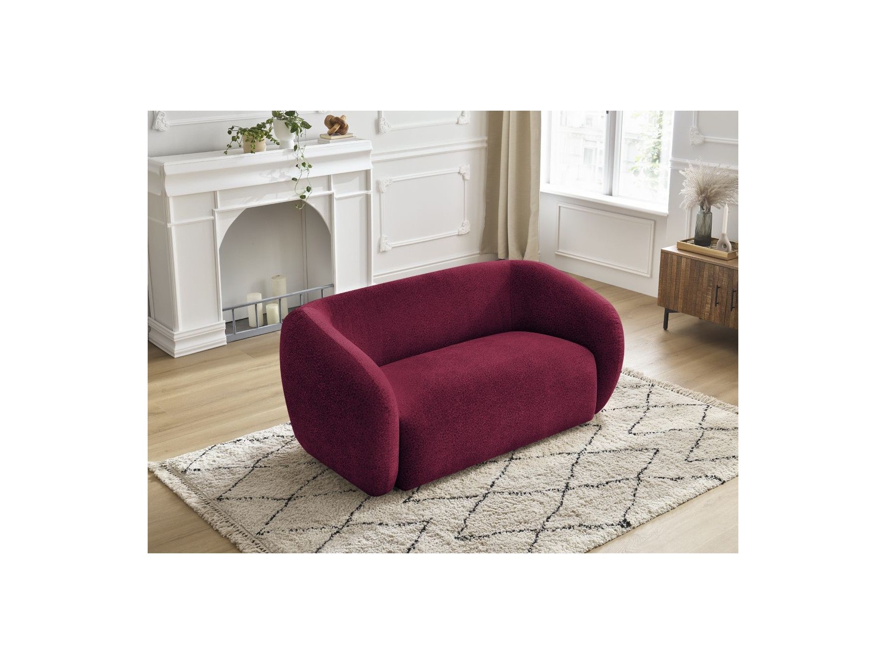 Celine - Fixed Straight 2-Seater Sofa - Textured Fabric