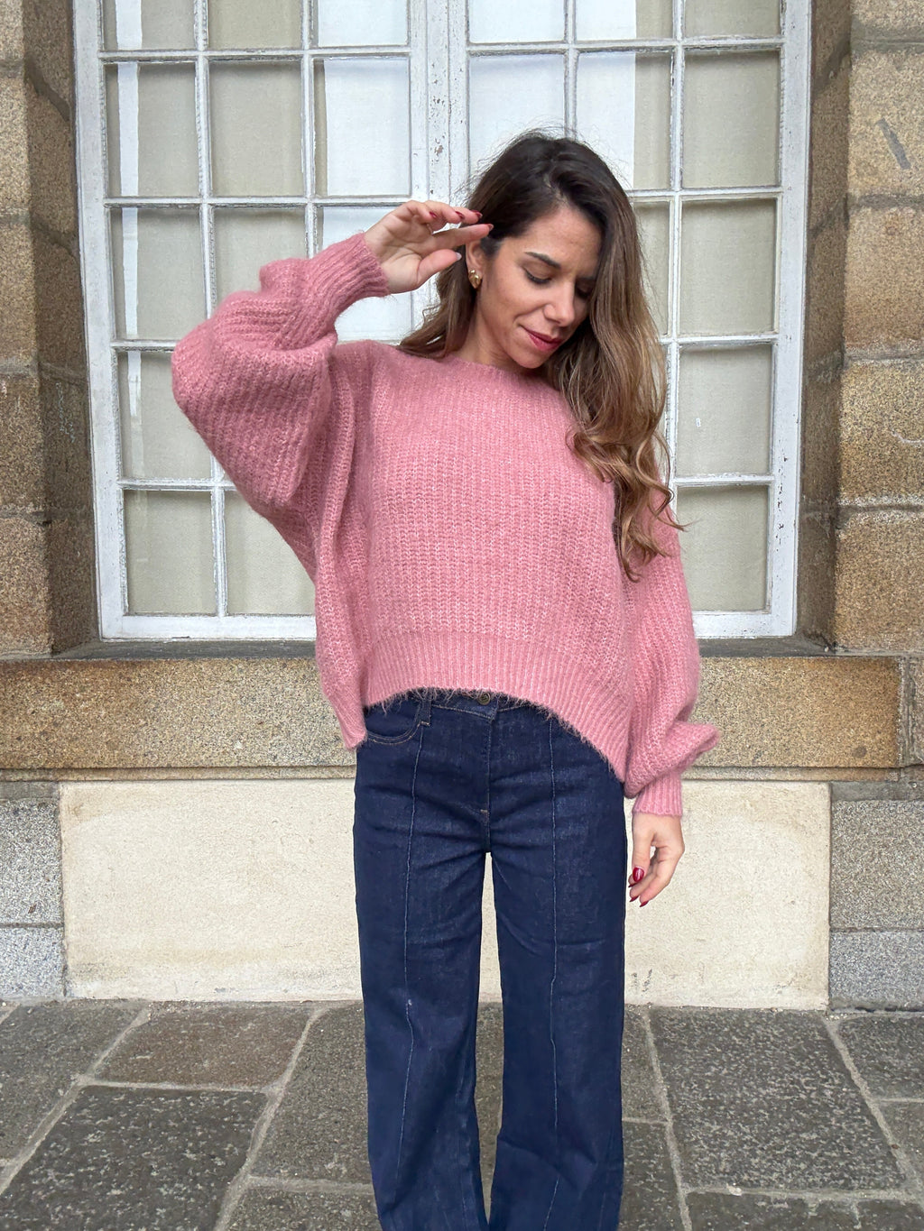 Jersey de punto Jade Rosa Viejo