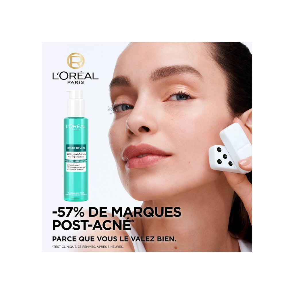 Suero limpiador antiimperfecciones con niacinamida y ácido salicílico Bright Reveal