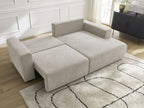 Atilla - Canapé D'Angle Convertible Coffre - Tissu Texturé - Angle Droit