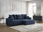 Atilla - Canapé D'Angle Convertible Coffre - Tissu Texturé - Angle Droit
