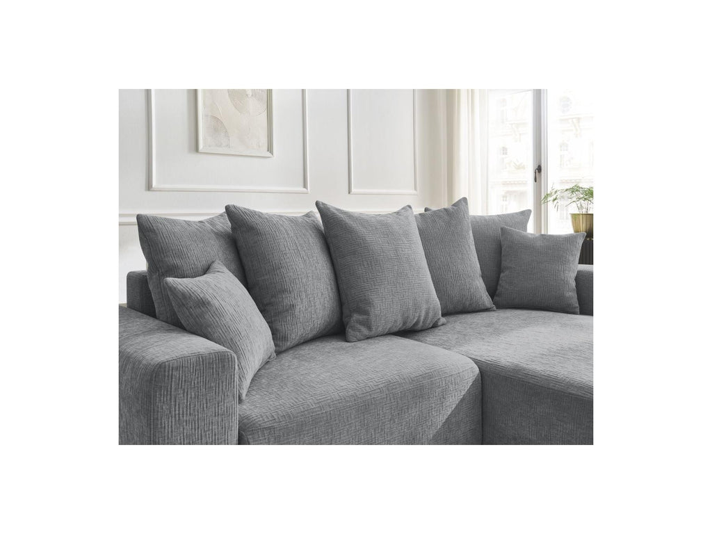 Atilla - Canapé D'Angle Convertible Coffre - Tissu Texturé - Angle Droit