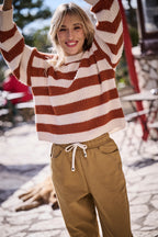 Pullover Mona - Camel-Streifen