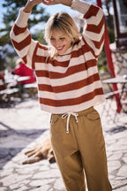Pullover Mona - Camel-Streifen