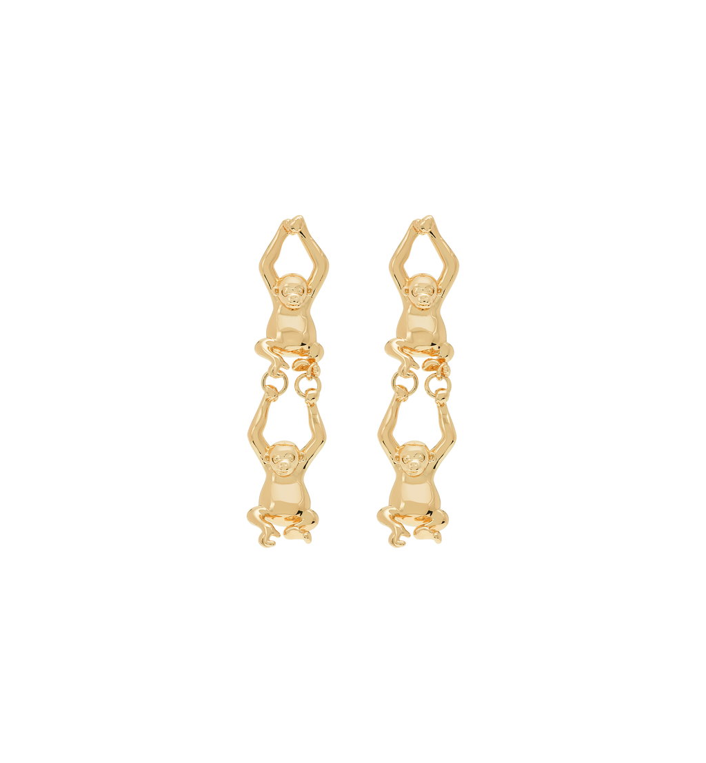 Pendientes De Botón Monkey Loop