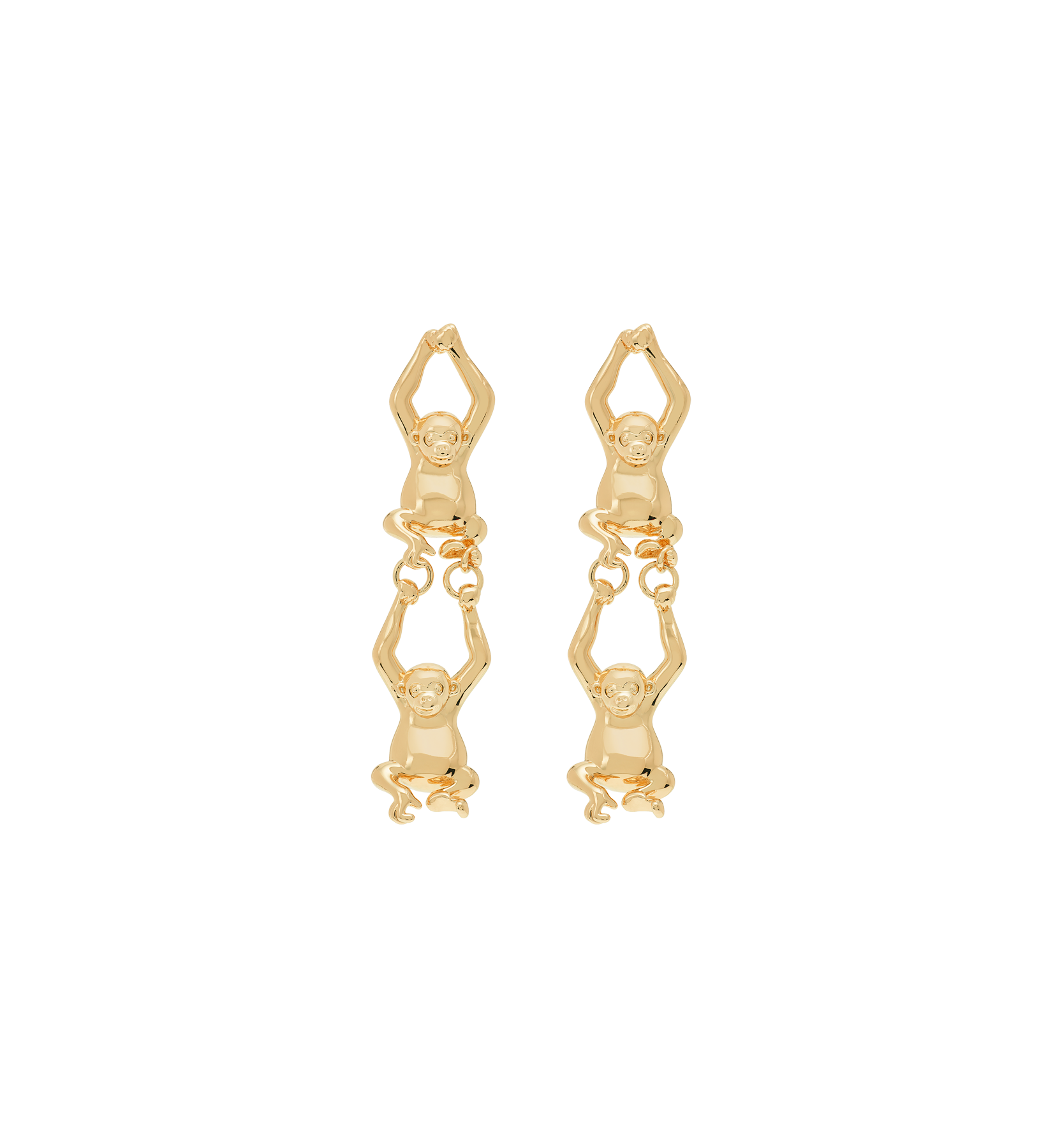 Pendientes De Botón Monkey Loop