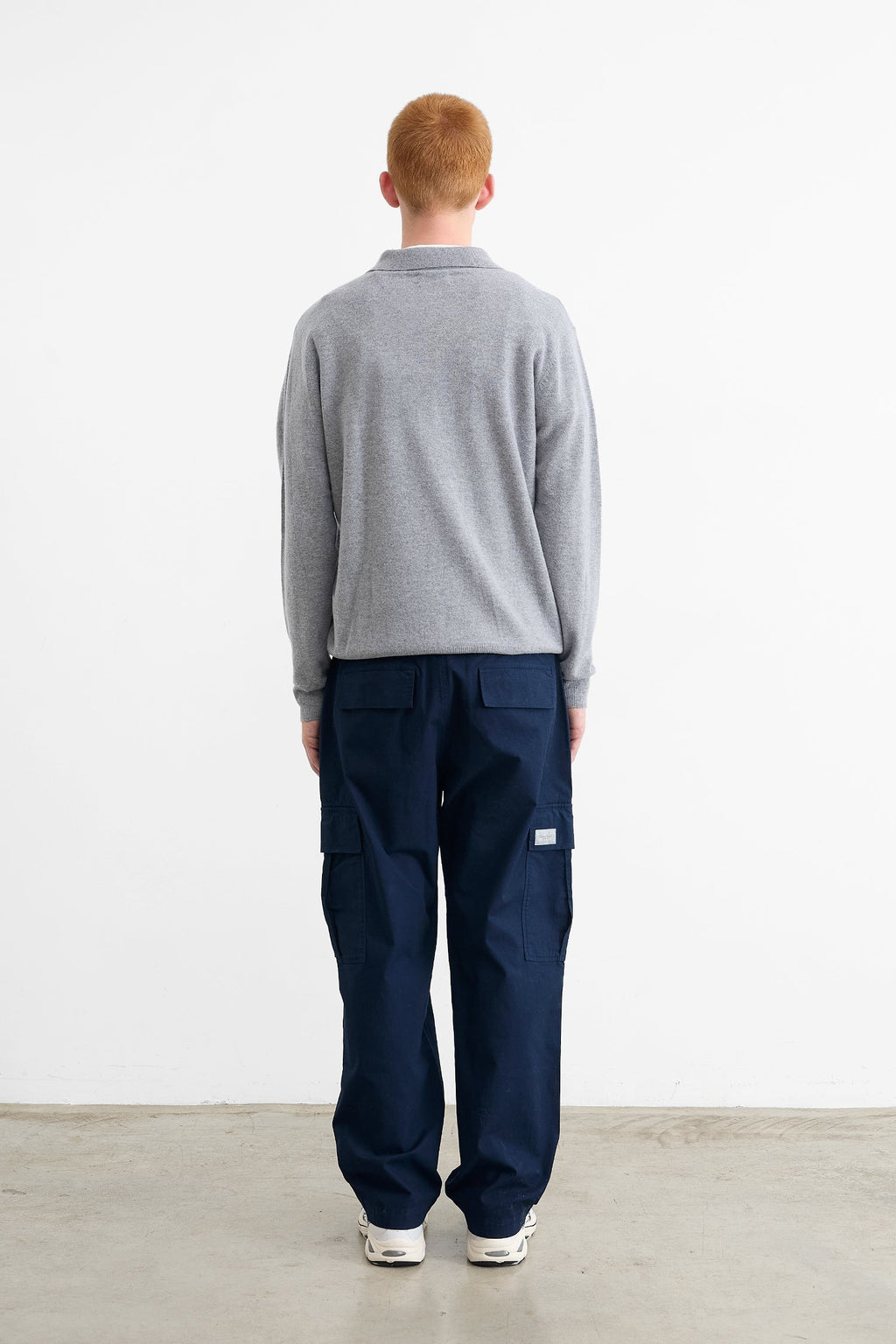 Wool Polo Grey Melange