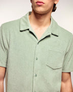 Camisa de tela de rizo de manga corta - Verde salvia