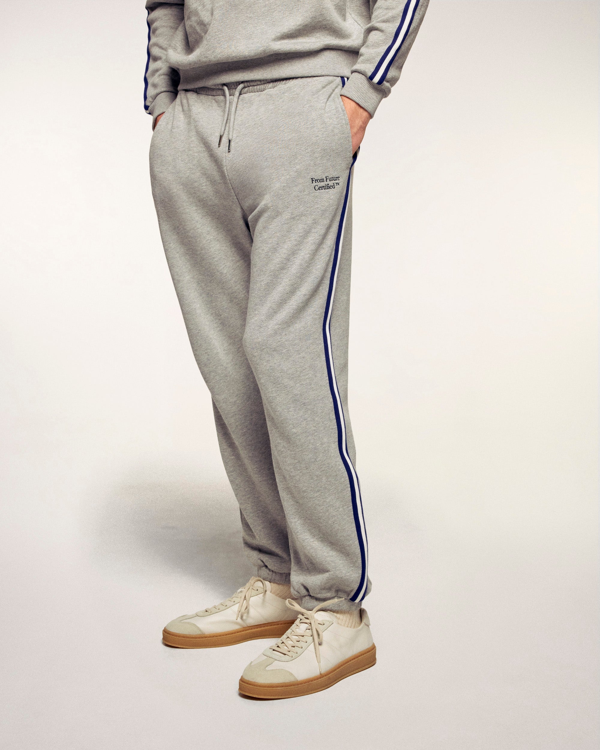 Wide Joggers With Bands And Embroidery