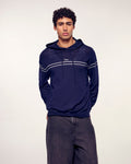 Striped Embroidered Hoodie Sweater