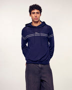Striped Embroidered Hoodie Sweater