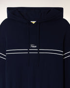 Striped Embroidered Hoodie Sweater