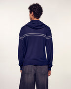 Striped Embroidered Hoodie Sweater
