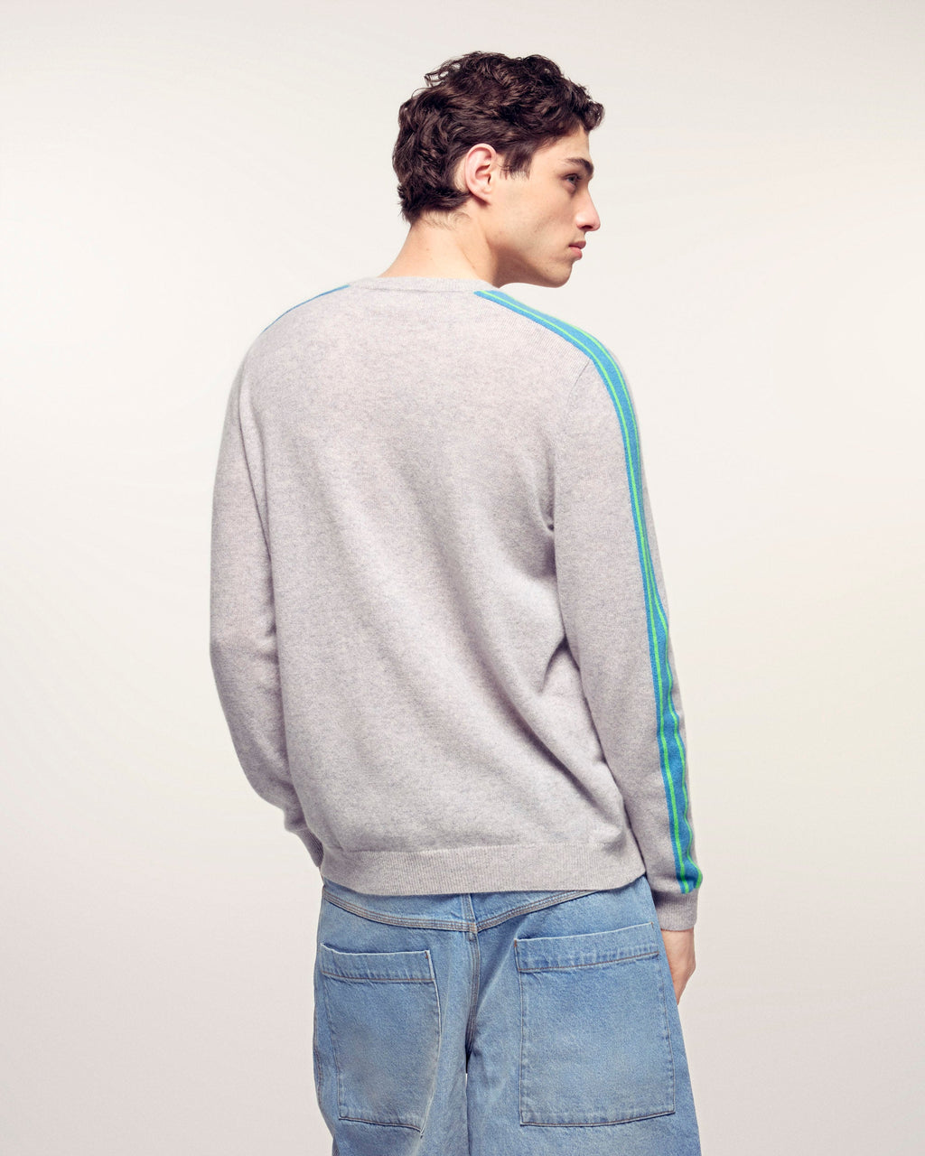 Pull Col Rond À Bandes