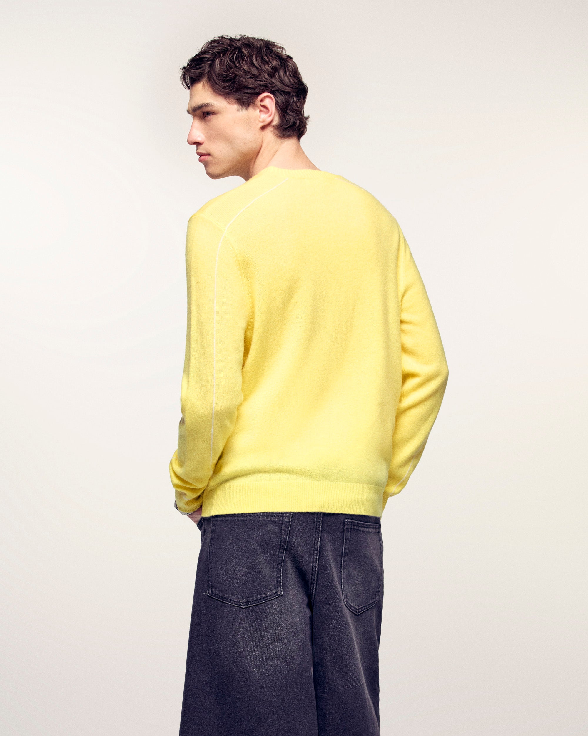 Round Neck Sweater with Contrasting Trims