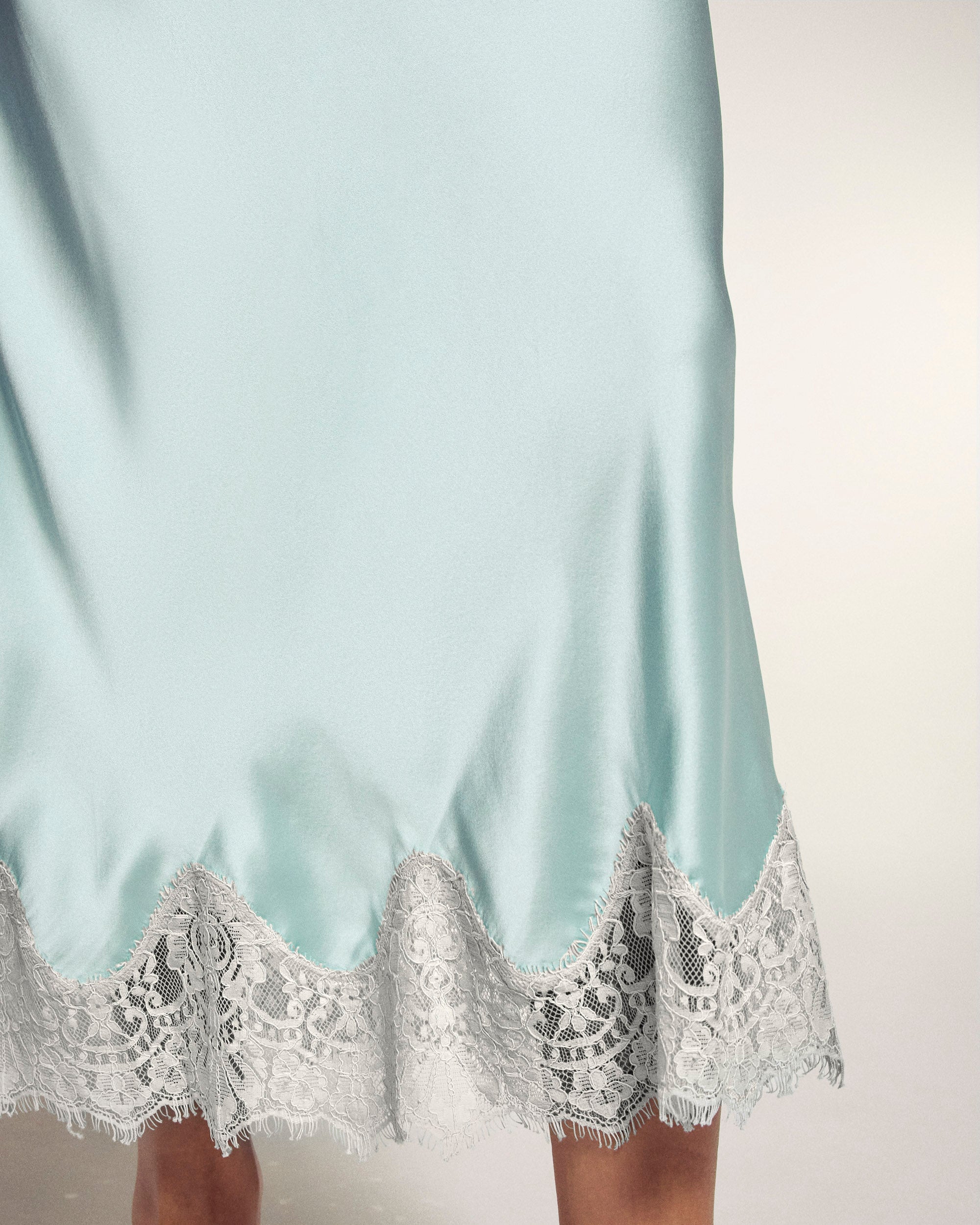 Falda Midi De Encaje - Azul Atardecer