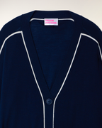 Pull Cardigan À Liserés Contrastés