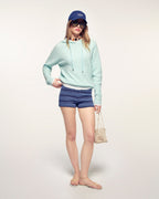 Gold Jeweled Cord Hoodie Sweater