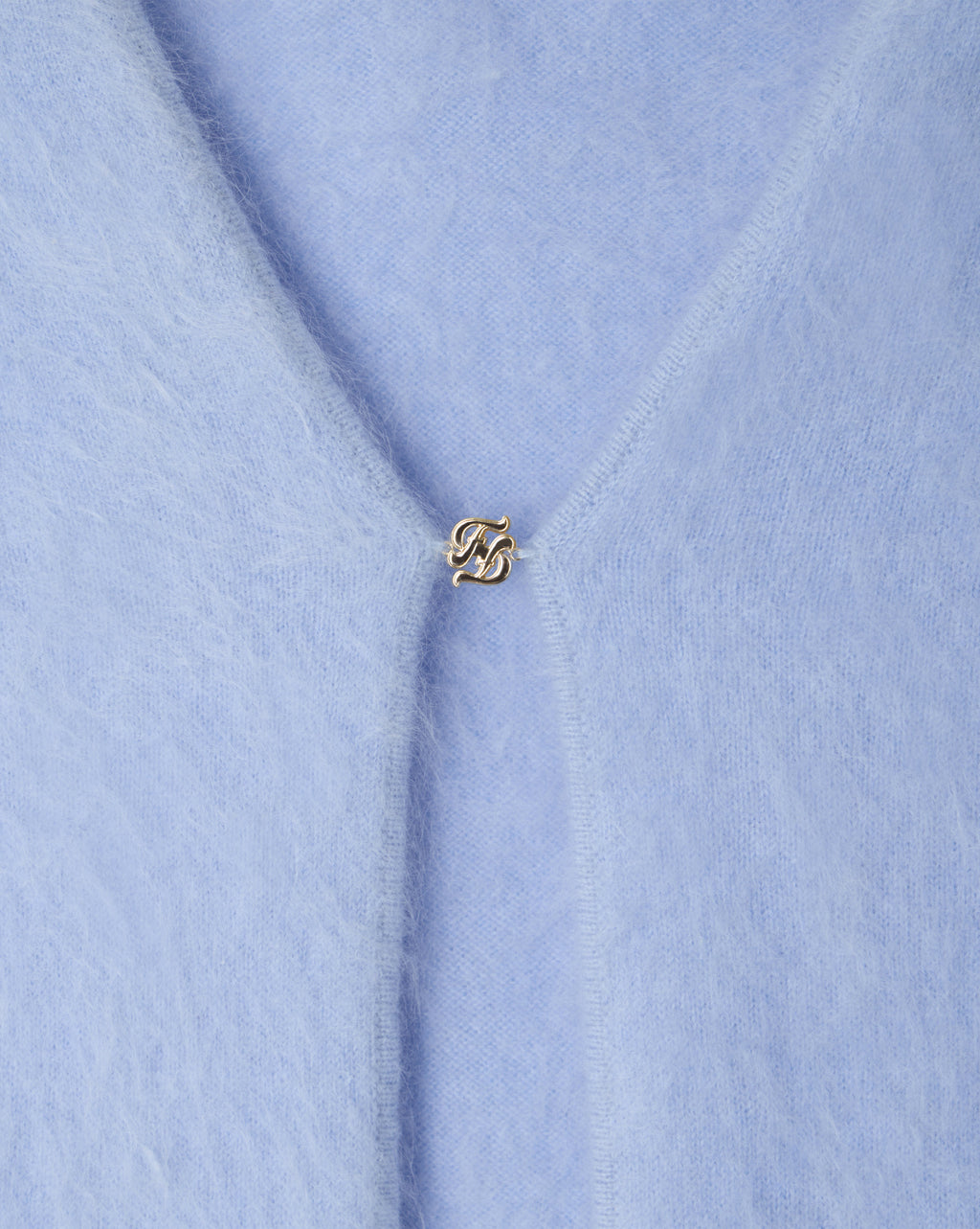Cardigan Court Cachemire Brossé Fermeture Bijou