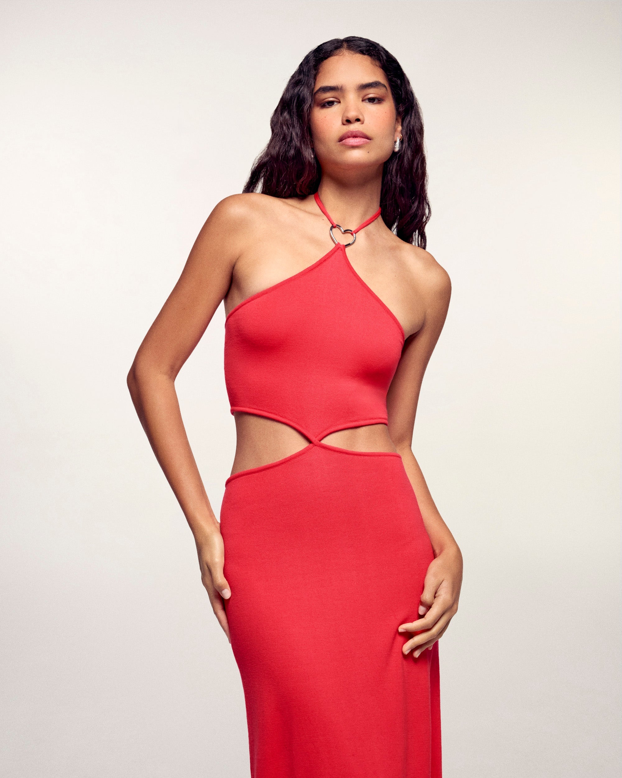 Robe Longue À Découpe Bijou Cœur