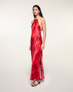 Vestido largo con tirantes sin espalda