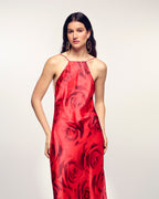 Vestido largo con tirantes sin espalda