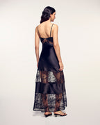 Long Dress with Straps and Lace Cutouts