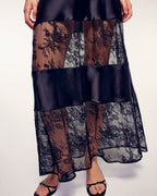 Long Dress with Straps and Lace Cutouts