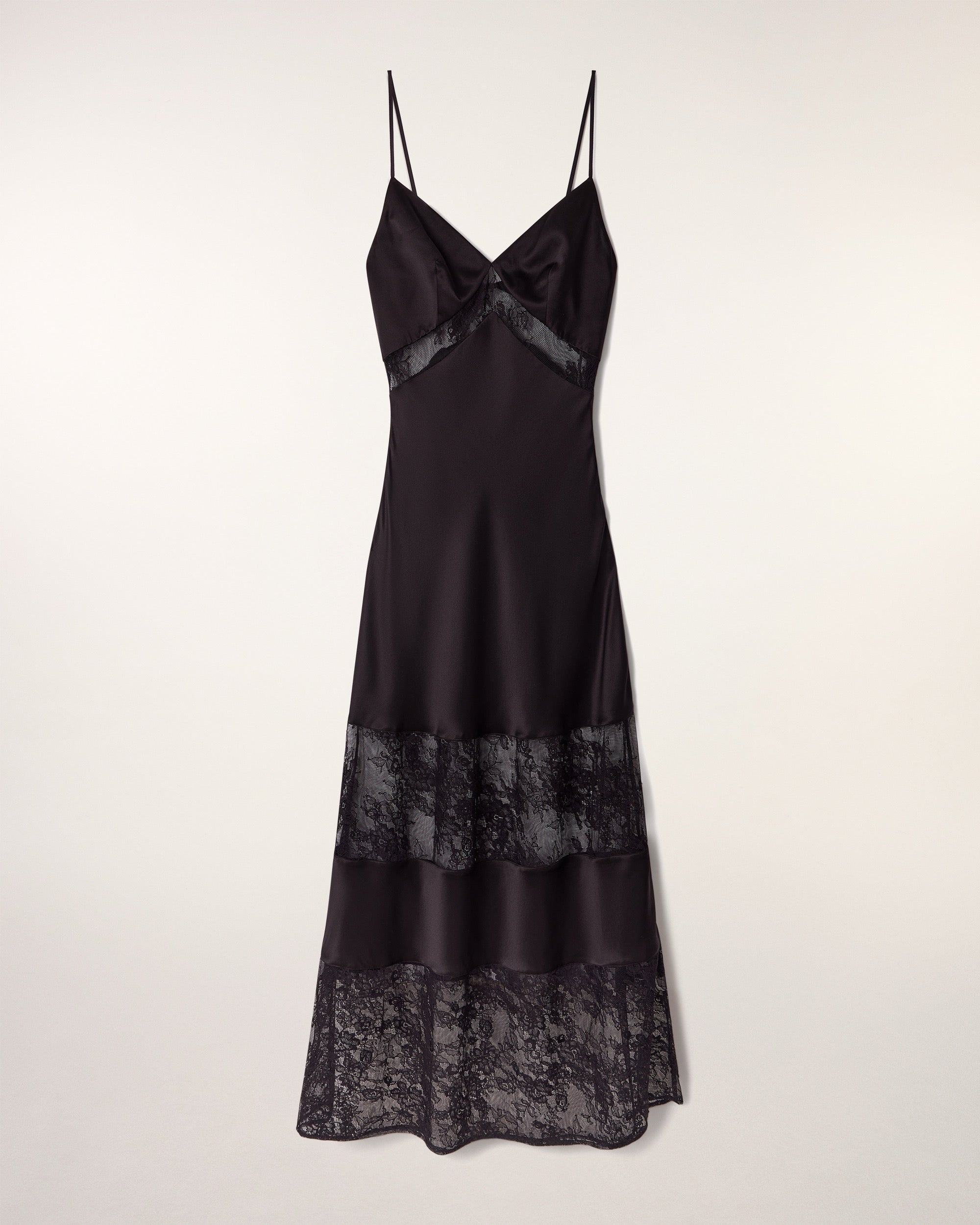 Long Dress with Straps and Lace Cutouts