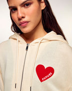 Sudadera con capucha Corazón - Arena