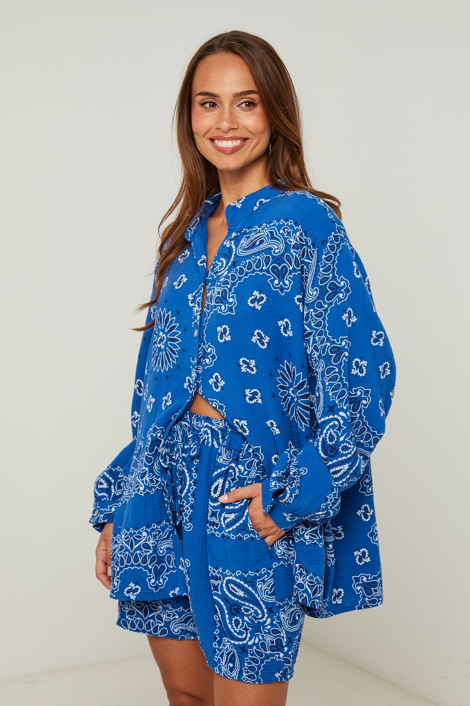 Ensemble Chemise Et Short - Indigo