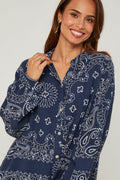 Conjunto de camisa y pantalones cortos - Azul marino