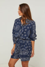 Conjunto de camisa y pantalones cortos - Azul marino