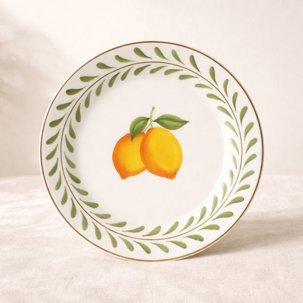 Lemon - Set med 6 mattallrikar - 26,5 cm - Porslin