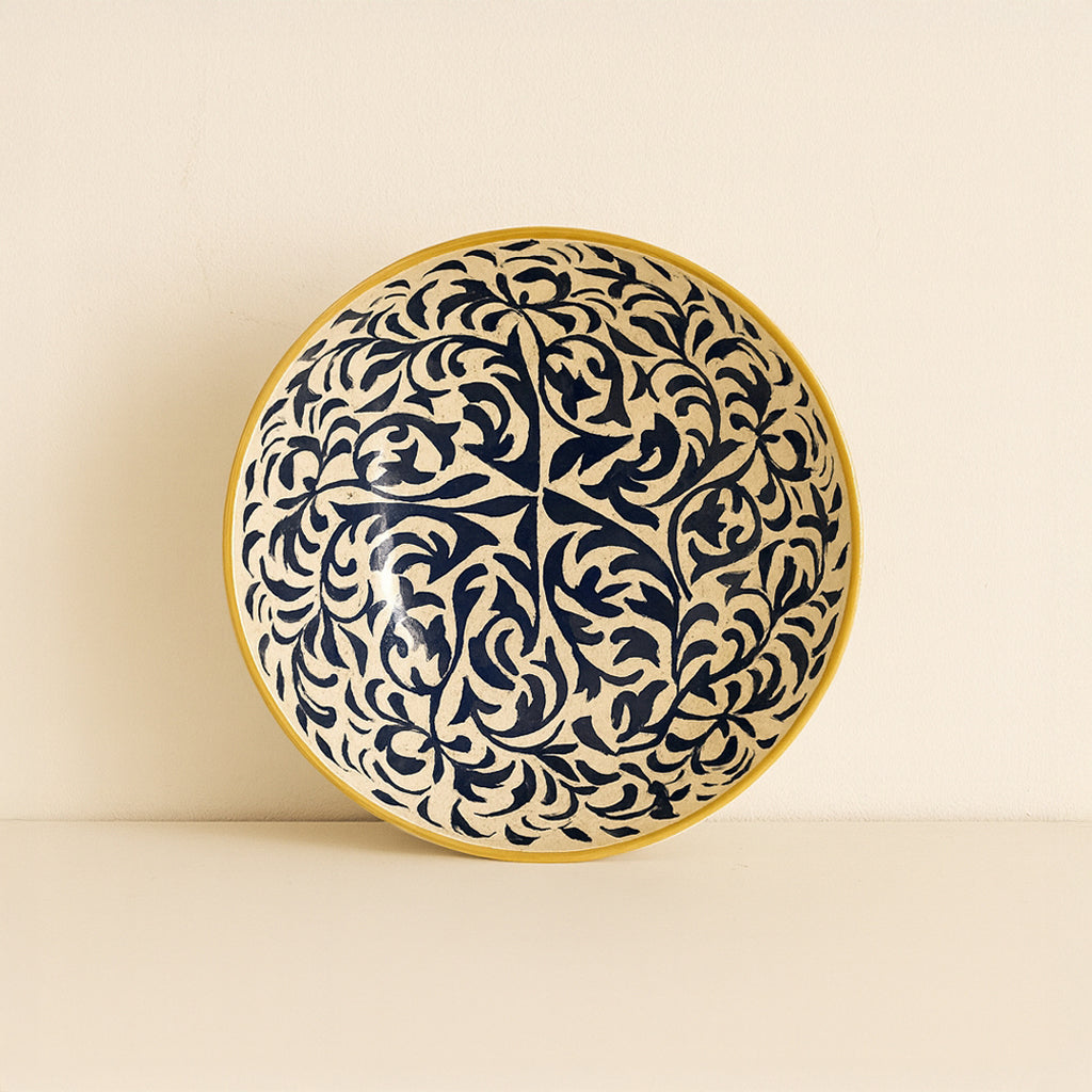 Eraclea - Set di 6 piatti fondi - 20 cm - Gres - Decoro blu