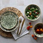 Héraclée – 6er-Set Dessertteller – 19 cm – Steinzeug – Grünes Dekor
