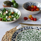 Héraclée – 6er-Set Dessertteller – 19 cm – Steinzeug – Grünes Dekor