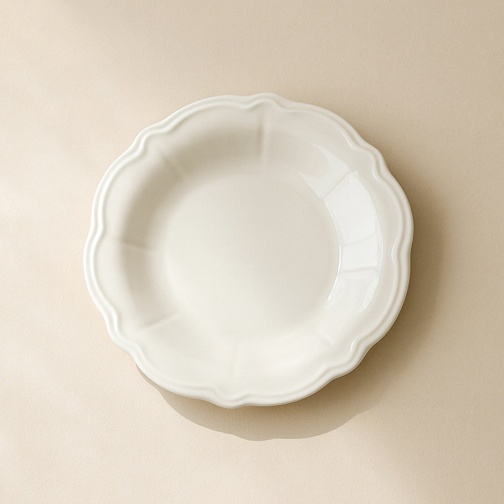Charlotte - Lot De 6 Assiettes Creuses - 22Cm - Grès - Blanc