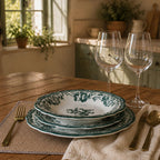 Faustine - Lot De 6 Assiettes Plates - 26Cm - Grès - Vert