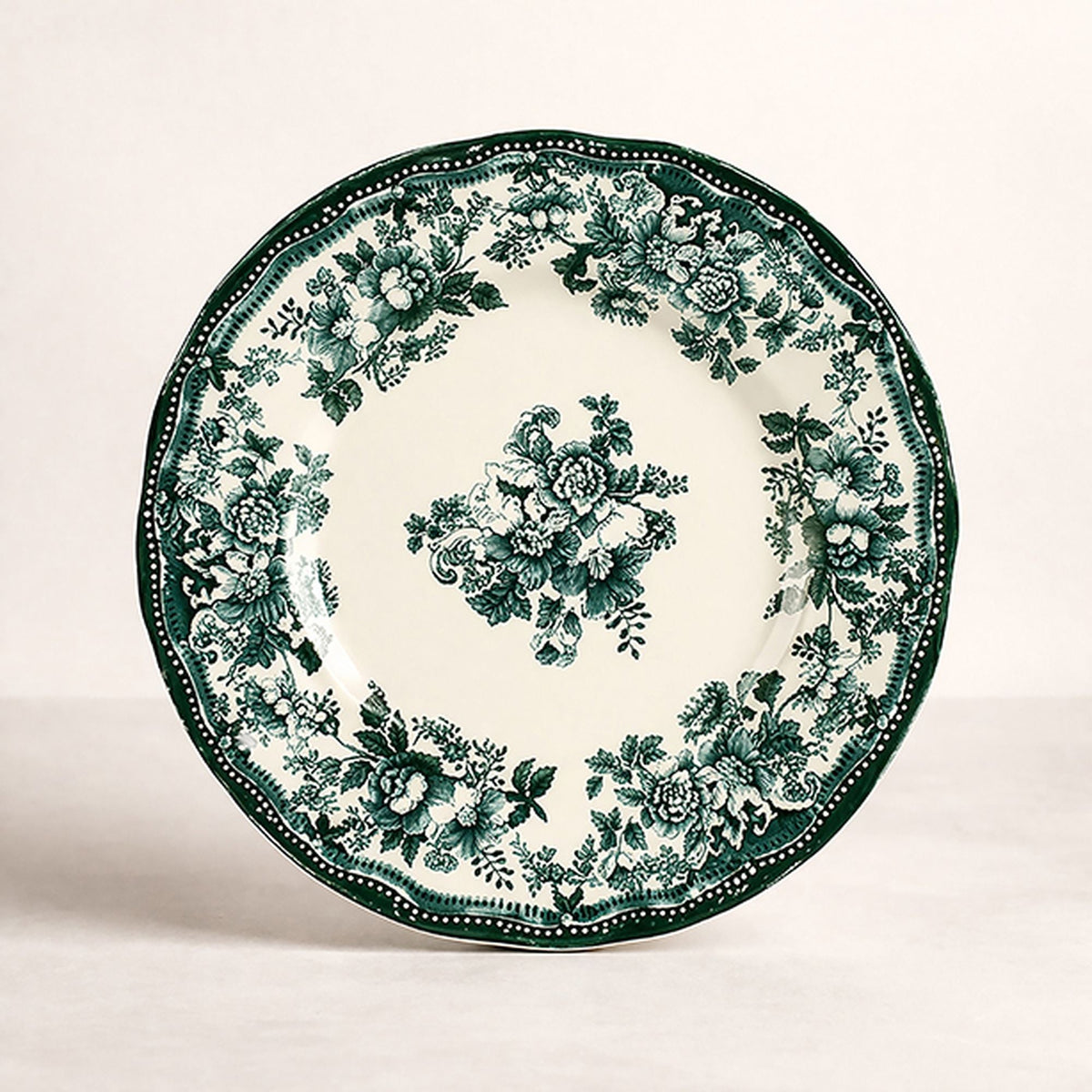 Faustine - Lot De 6 Assiettes Plates - 26Cm - Grès - Vert