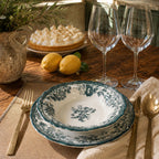 Faustine - Lot De 6 Assiettes Creuses - 22Cm - Grès - Vert