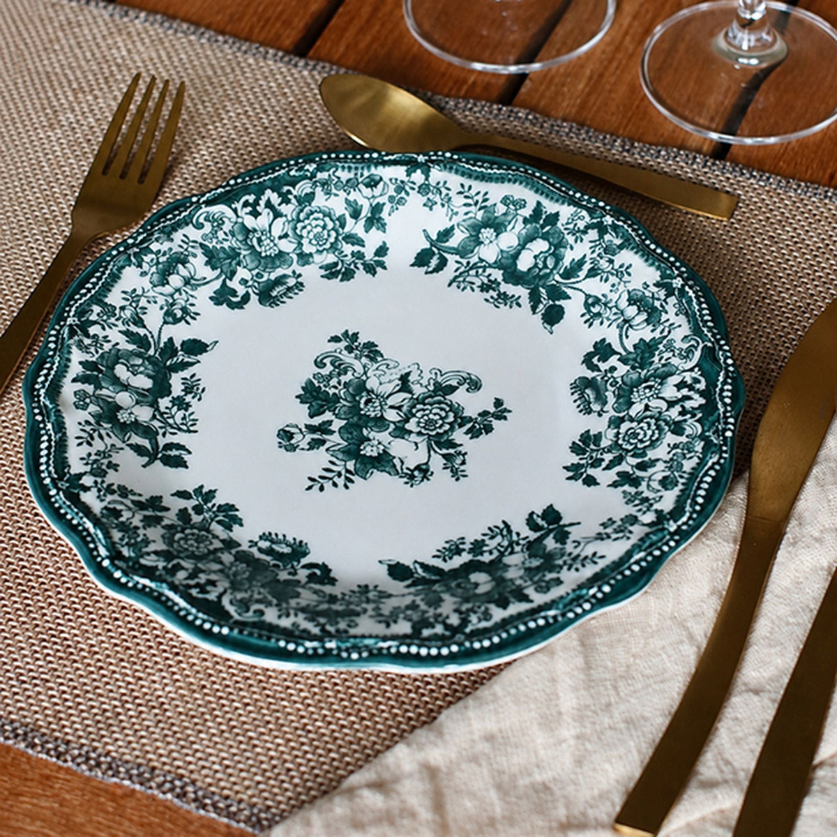 Faustine - Lot De 6 Assiettes Creuses - 22Cm - Grès - Vert